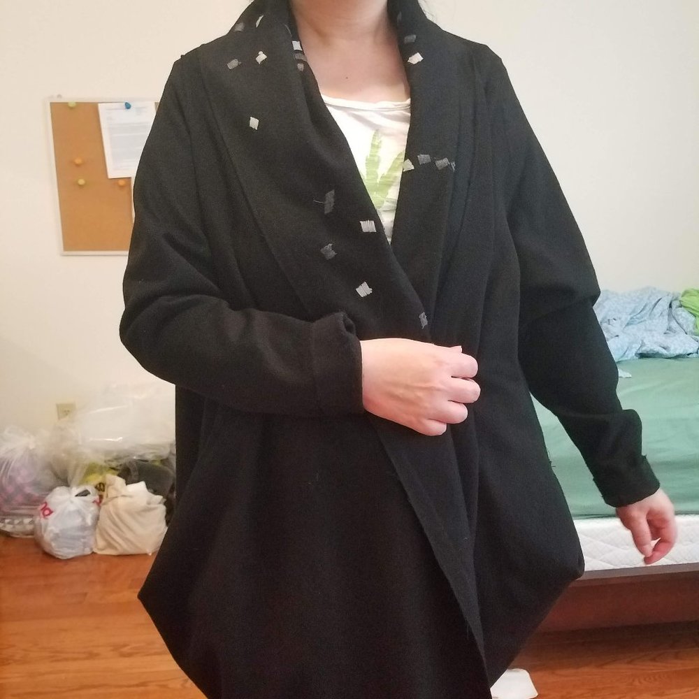 Black cashmere poncho